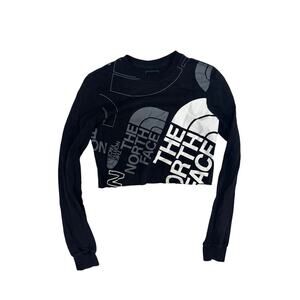 The North Face Spellout Graphic T-Shirt Size XS Black Cropped